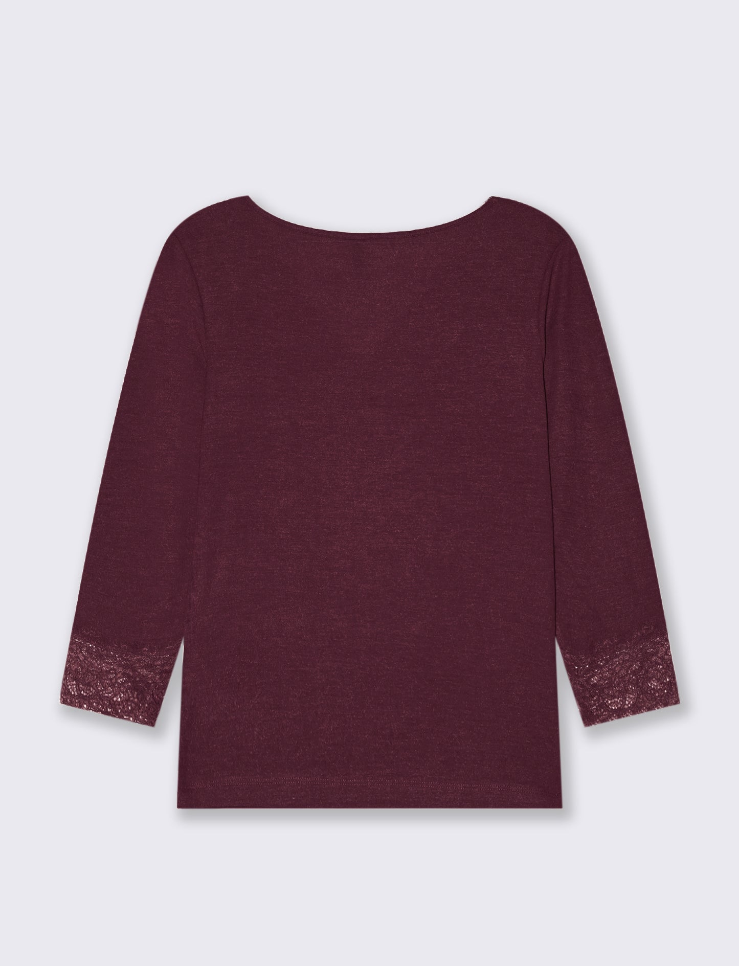 T-SHIRT CON PIZZO - Bordeaux