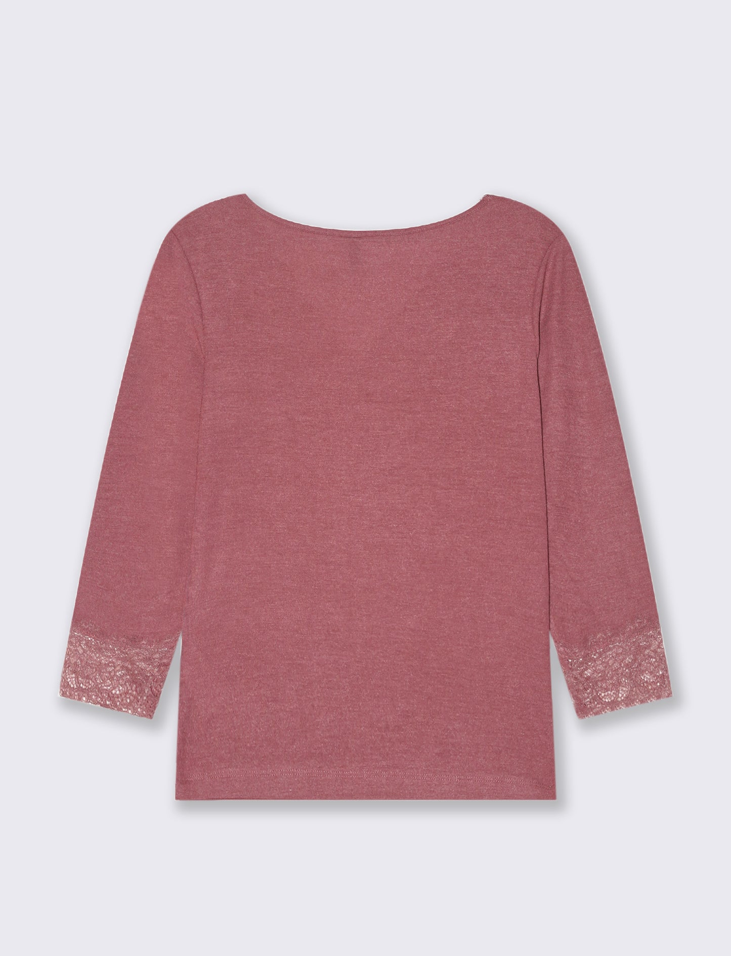 T-SHIRT CON PIZZO - Rosso mattone