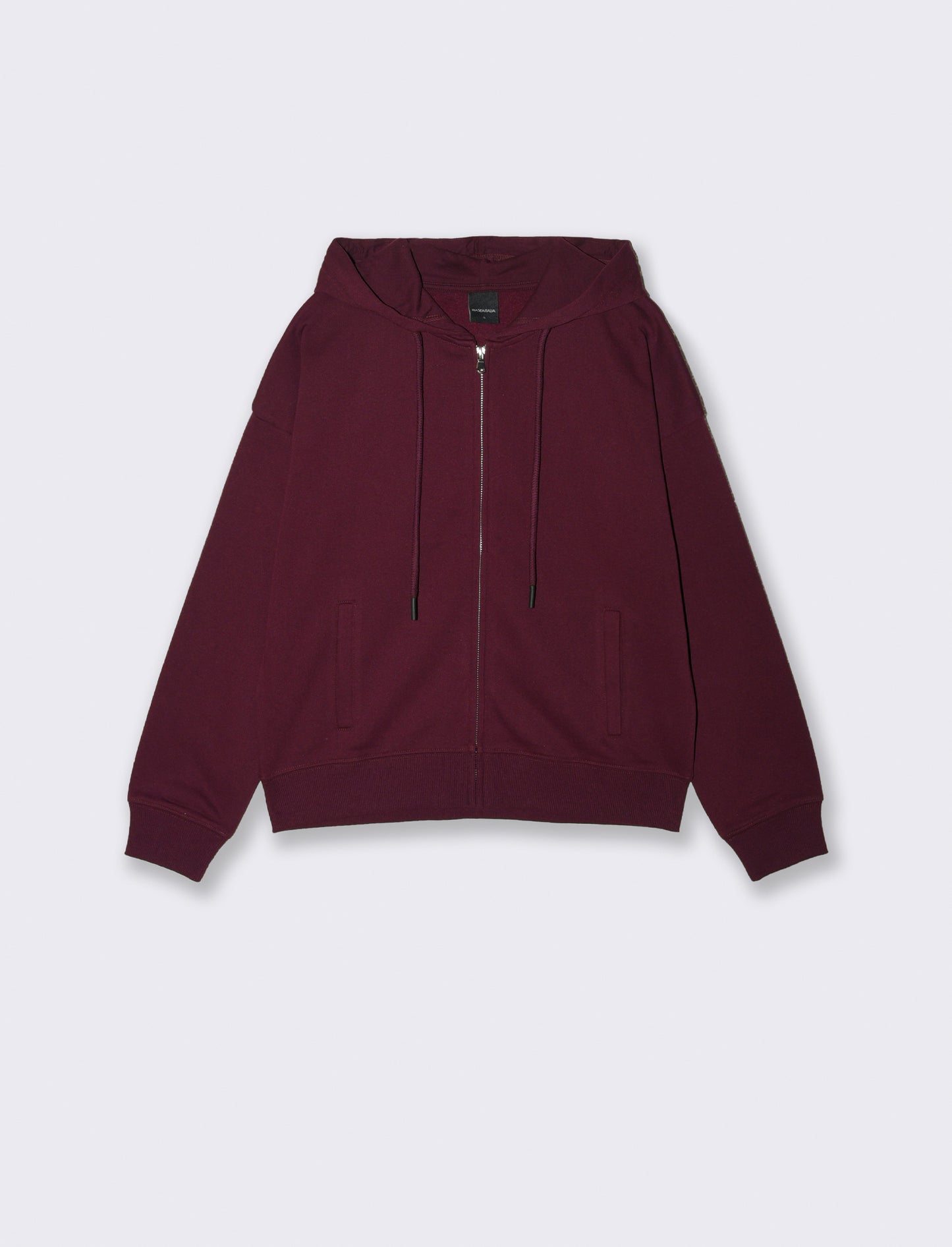 FELPA CON CAPPUCCIO E ZIP - Bordeaux