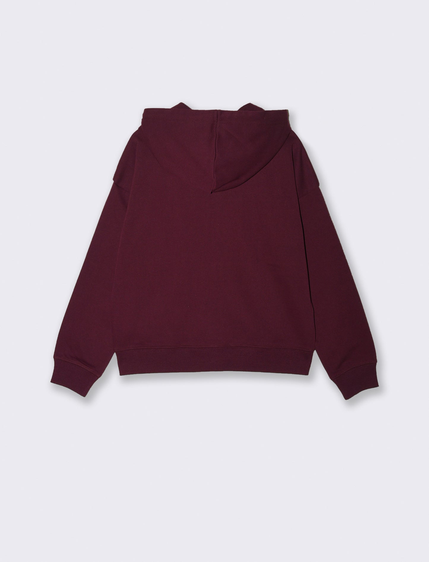 FELPA CON CAPPUCCIO E ZIP - Bordeaux