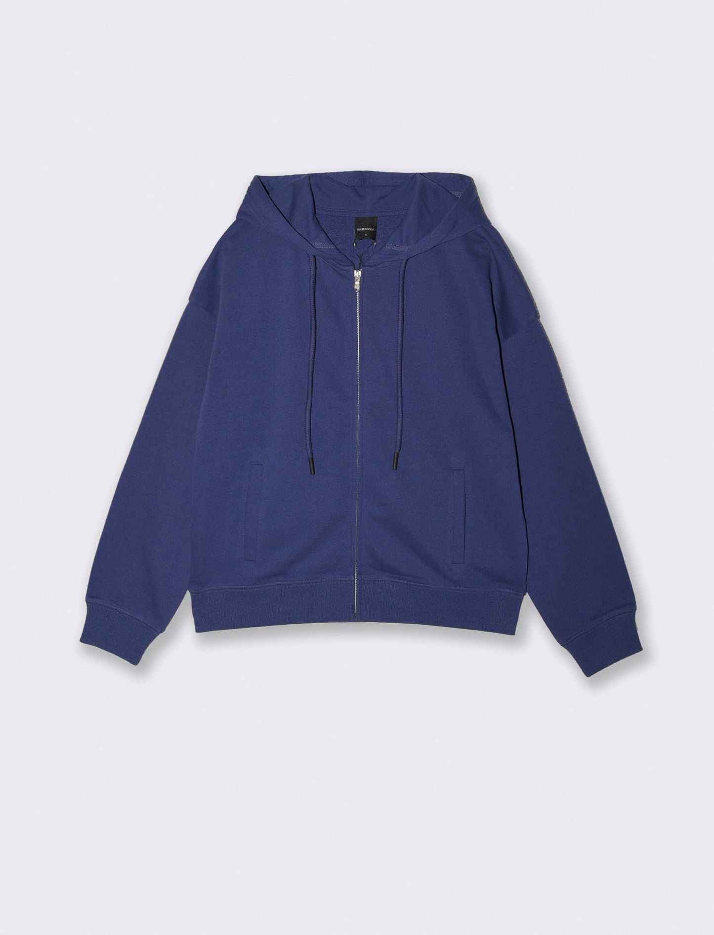 FELPA CON CAPPUCCIO E ZIP - Blu scuro