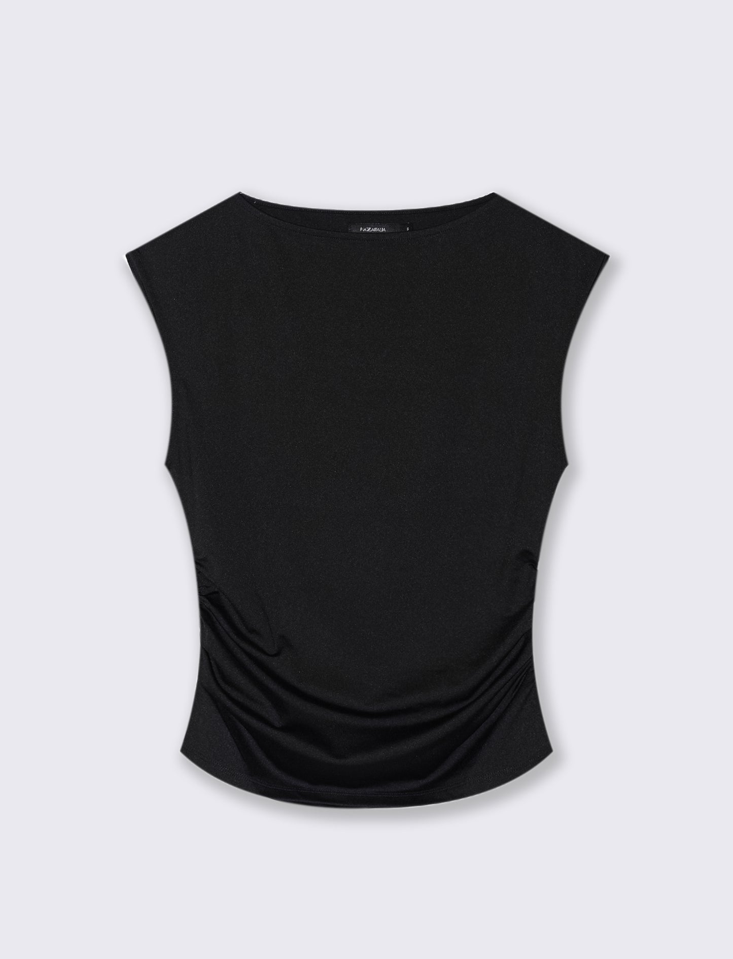 T-SHIRT CON SCOLLO A BARCA - Nero