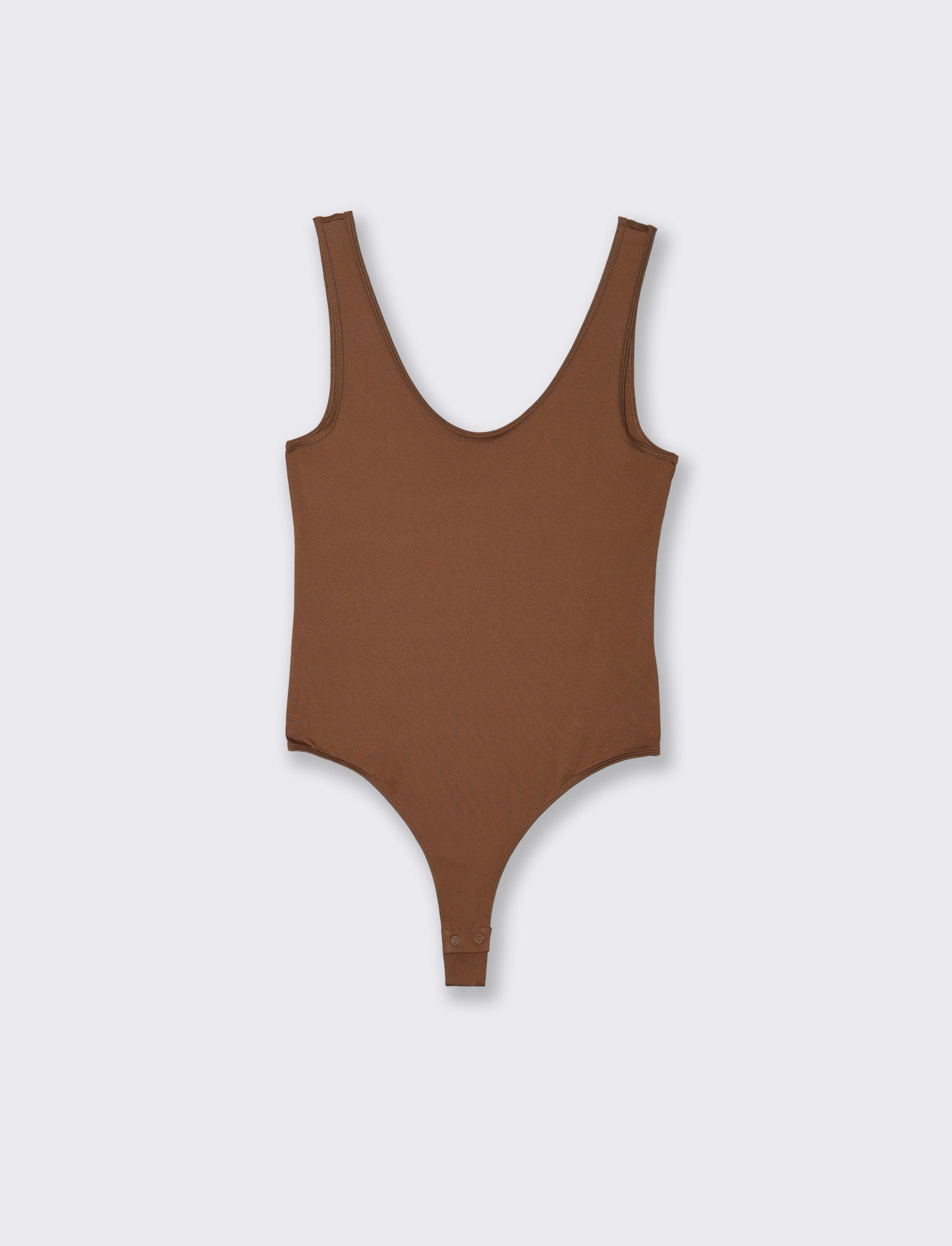 BODY SCOLLO A V - Marrone tabacco