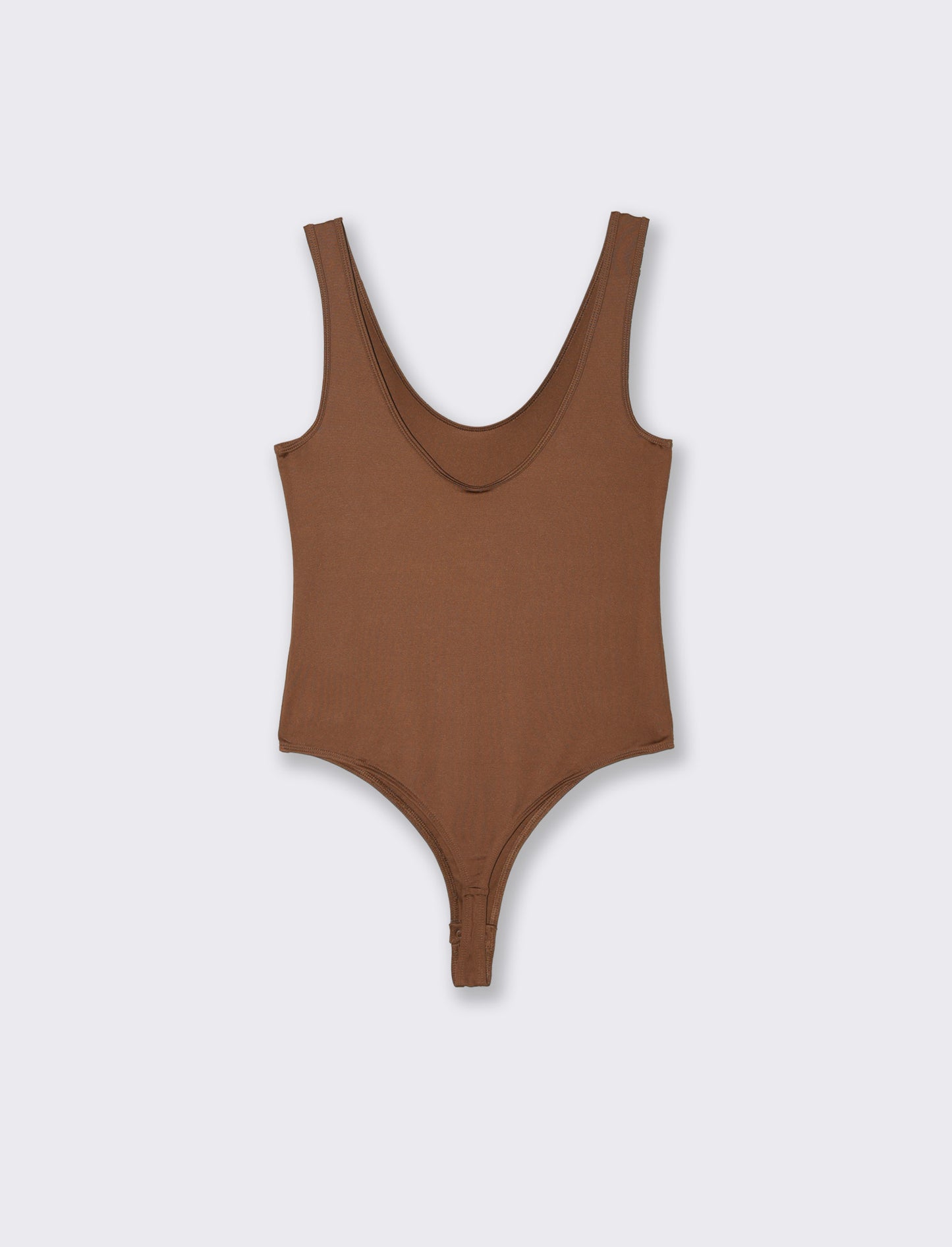 BODY SCOLLO A V - Marrone tabacco