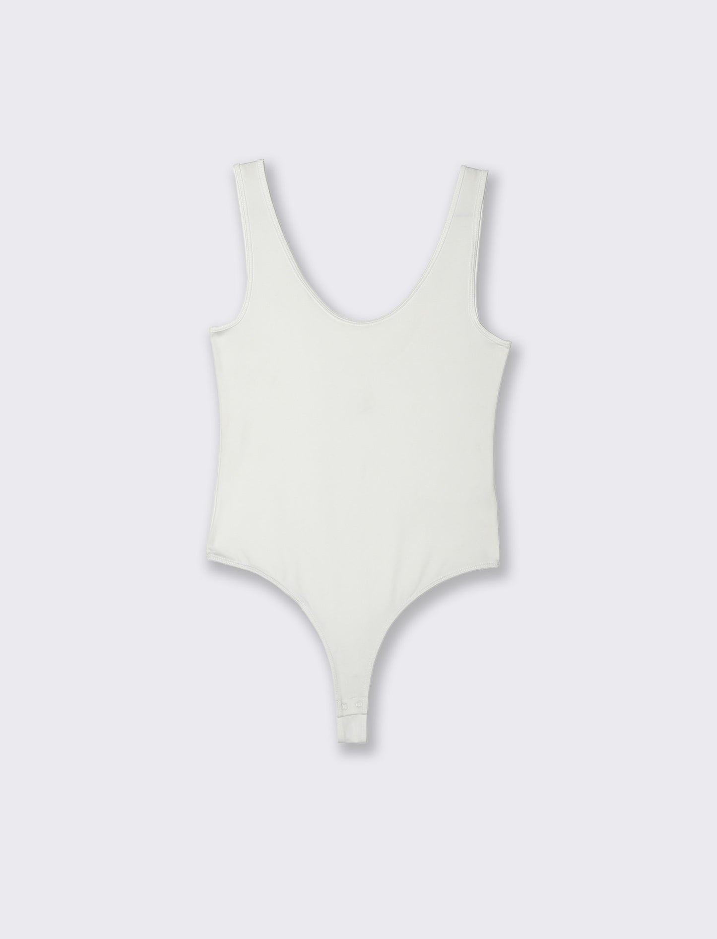 BODY SCOLLO A V - Bianco latte