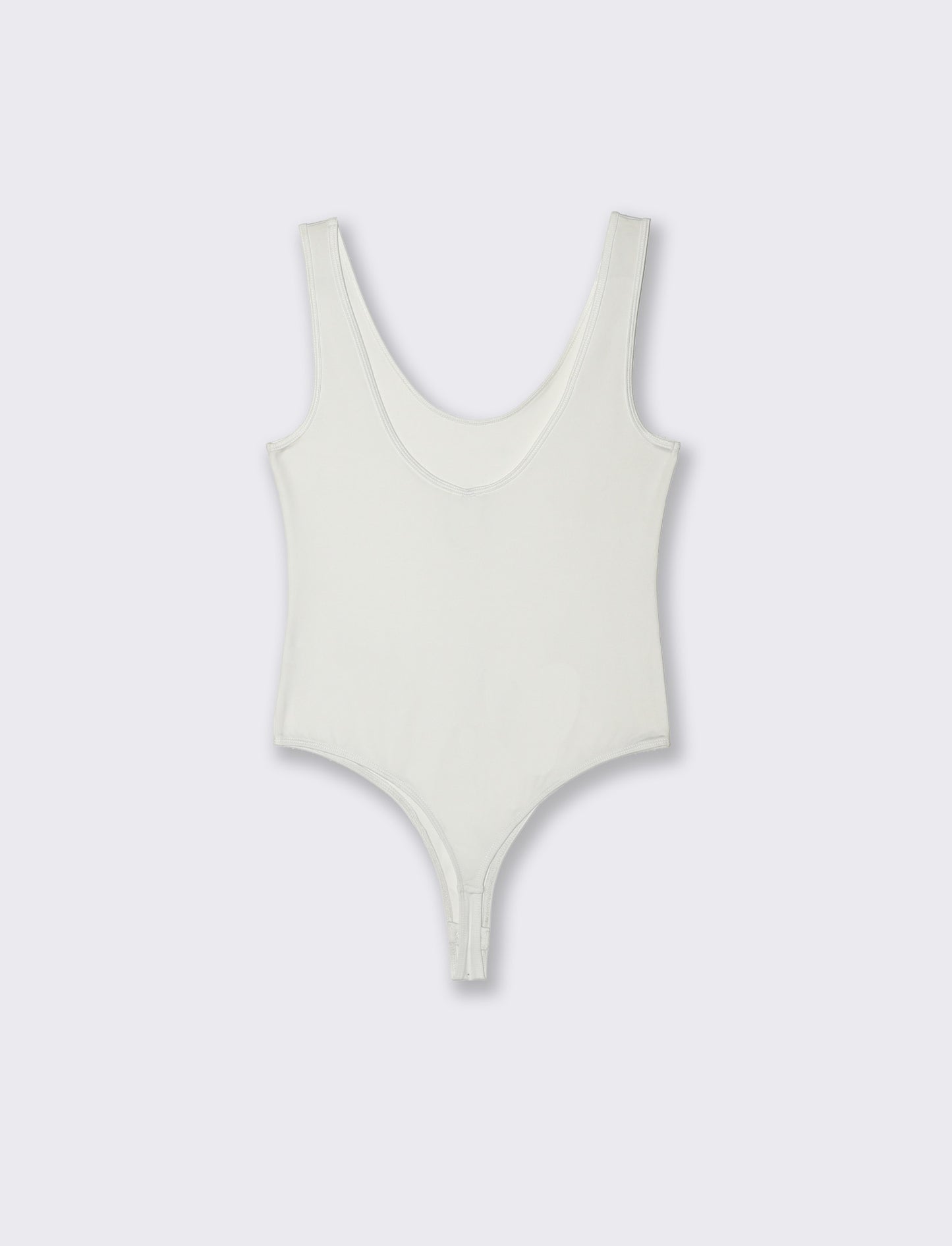 BODY SCOLLO A V - Bianco latte