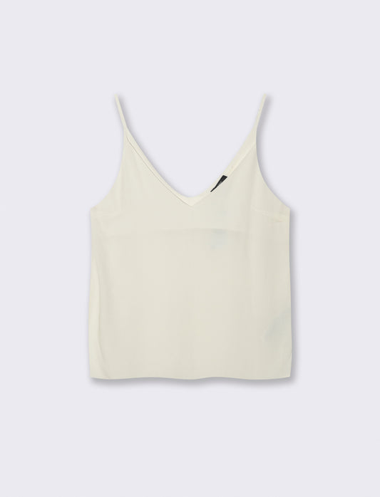 TOP CON SCOLLO A V - Avorio