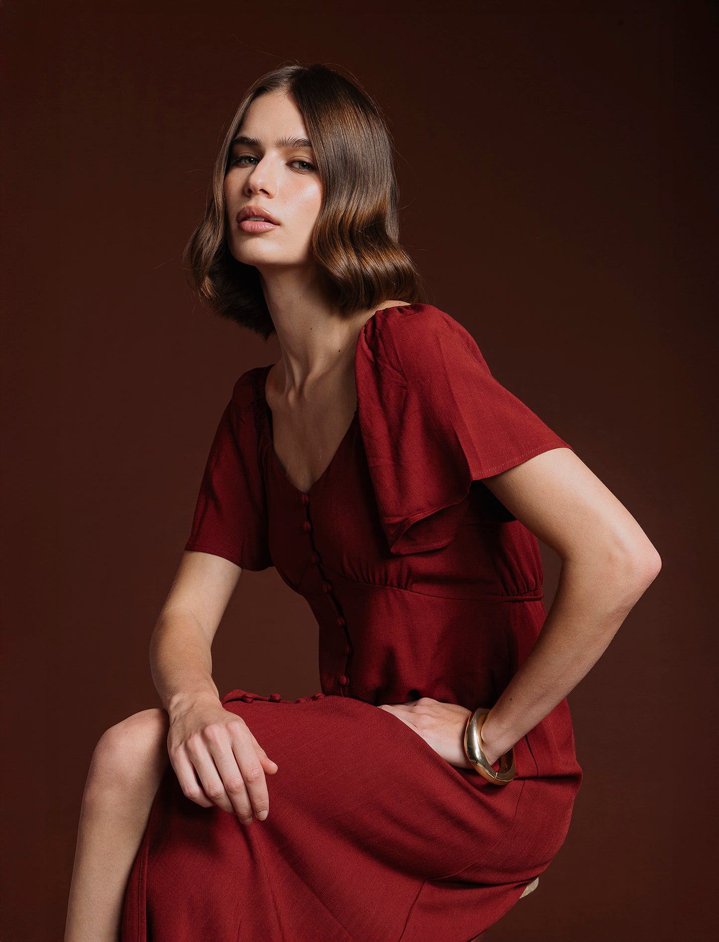 VESTITO LUNGO - Marrone bruciato