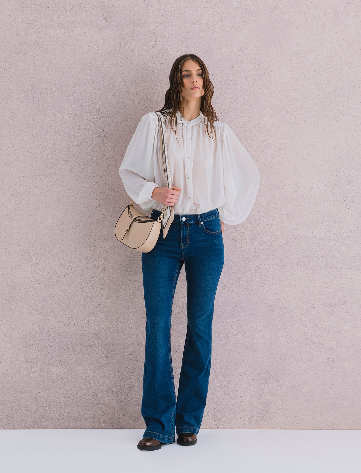 CAMICIA CON MANICA A 3/4 - Bianco latte