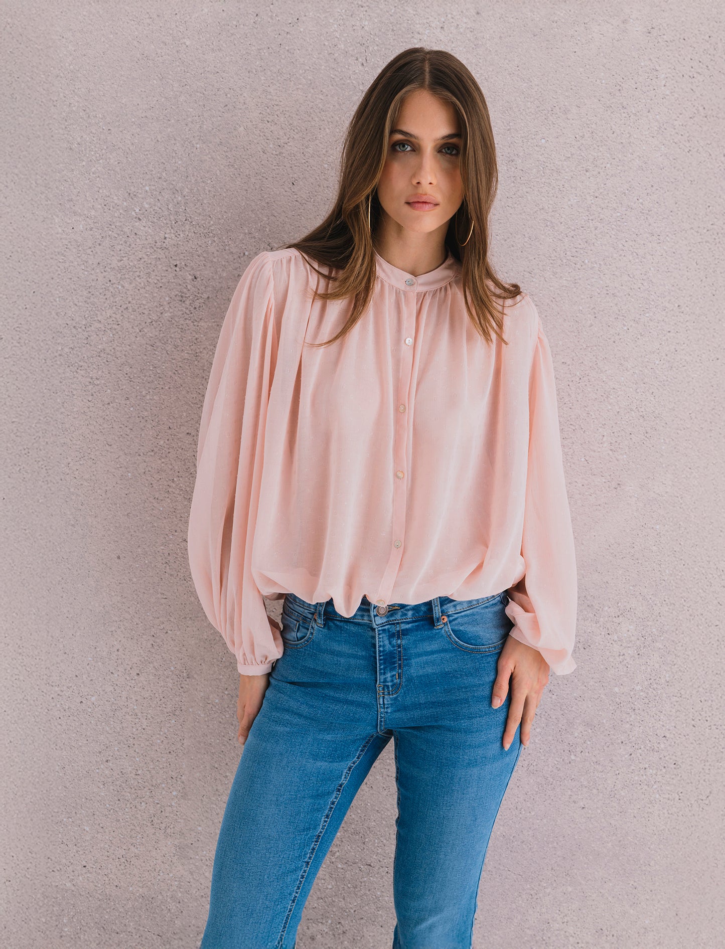 CAMICIA CON MANICA A 3/4 - Rosa chiaro