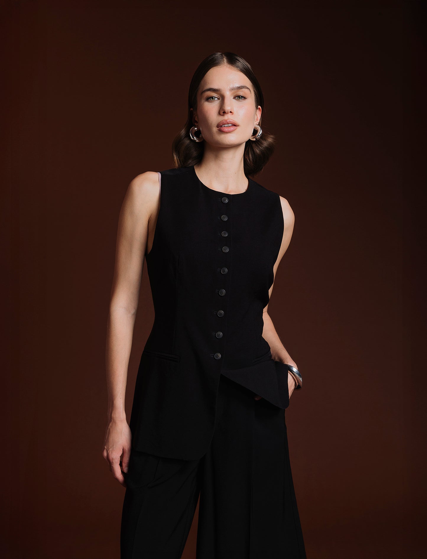 GILET LUNGO - Nero