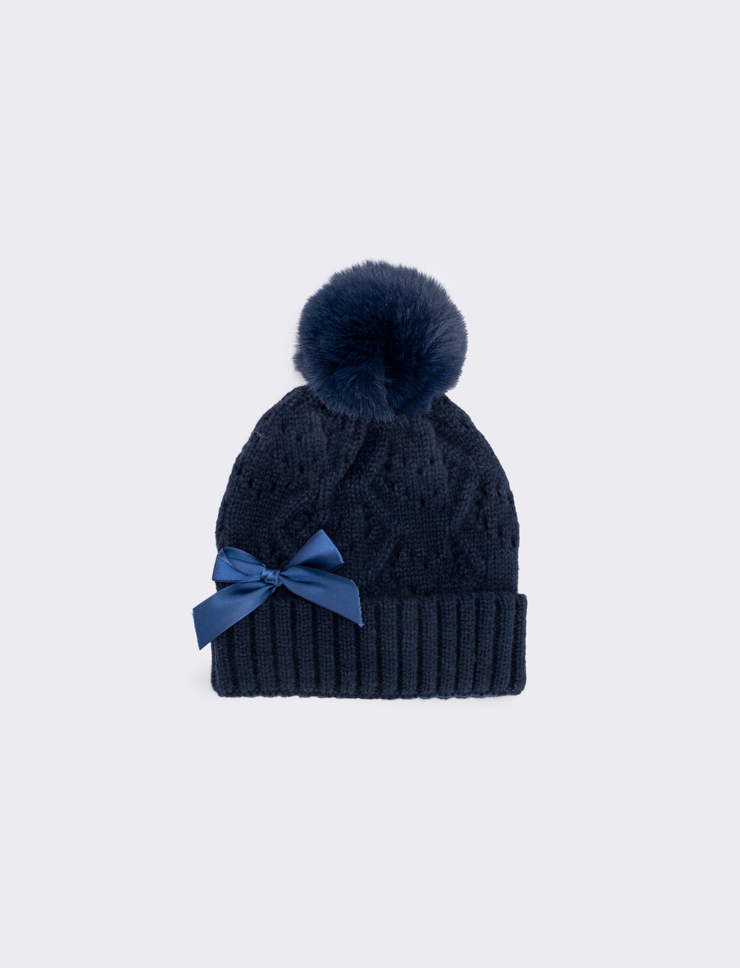 Cappello traforato con pon pon trendy - Blu
