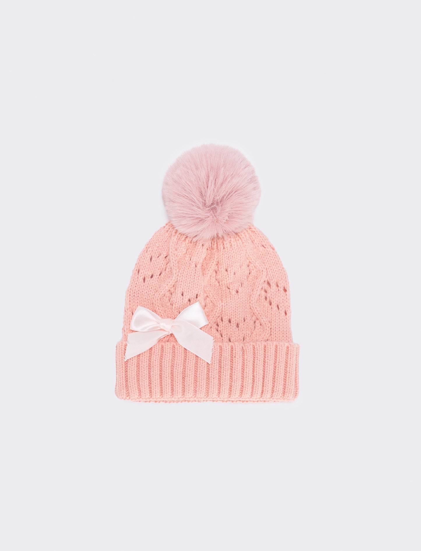 Cappello traforato con pon pon trendy - Rosa