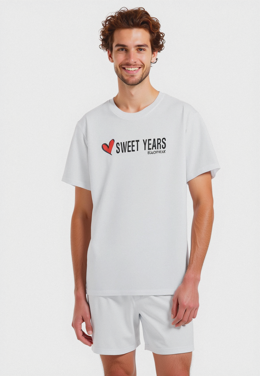 T-shirt con stampa sweet years da uomo - Bianco