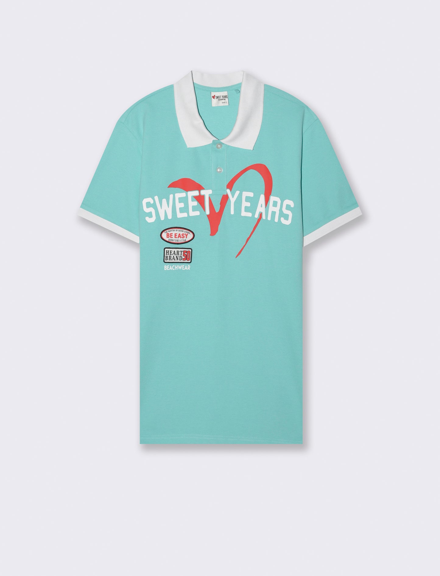 Man's sweet years printed and embroidered polo - Green