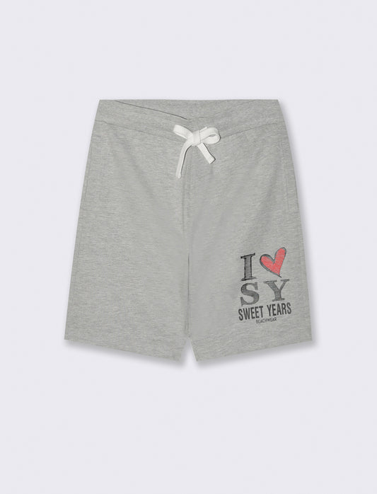 Man's sweet years printed sweat shorts - Grey