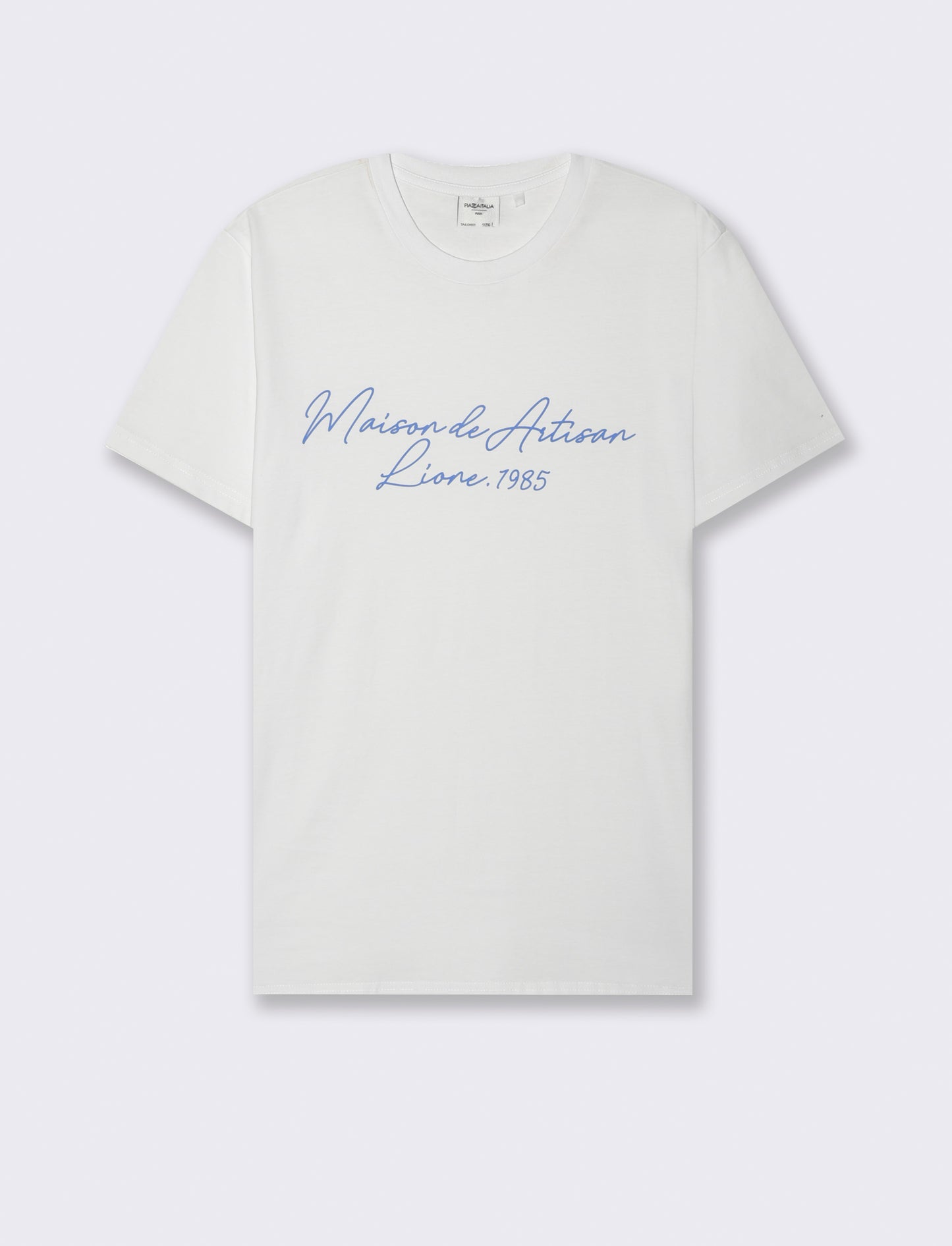 T-shirt con stampa effetto ricamo da uomo - Bianco