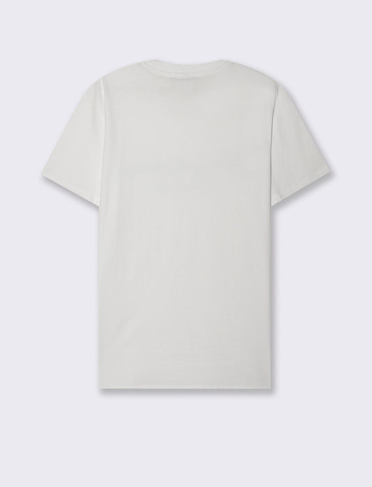 Man's embroidered effect print t-shirt - White
