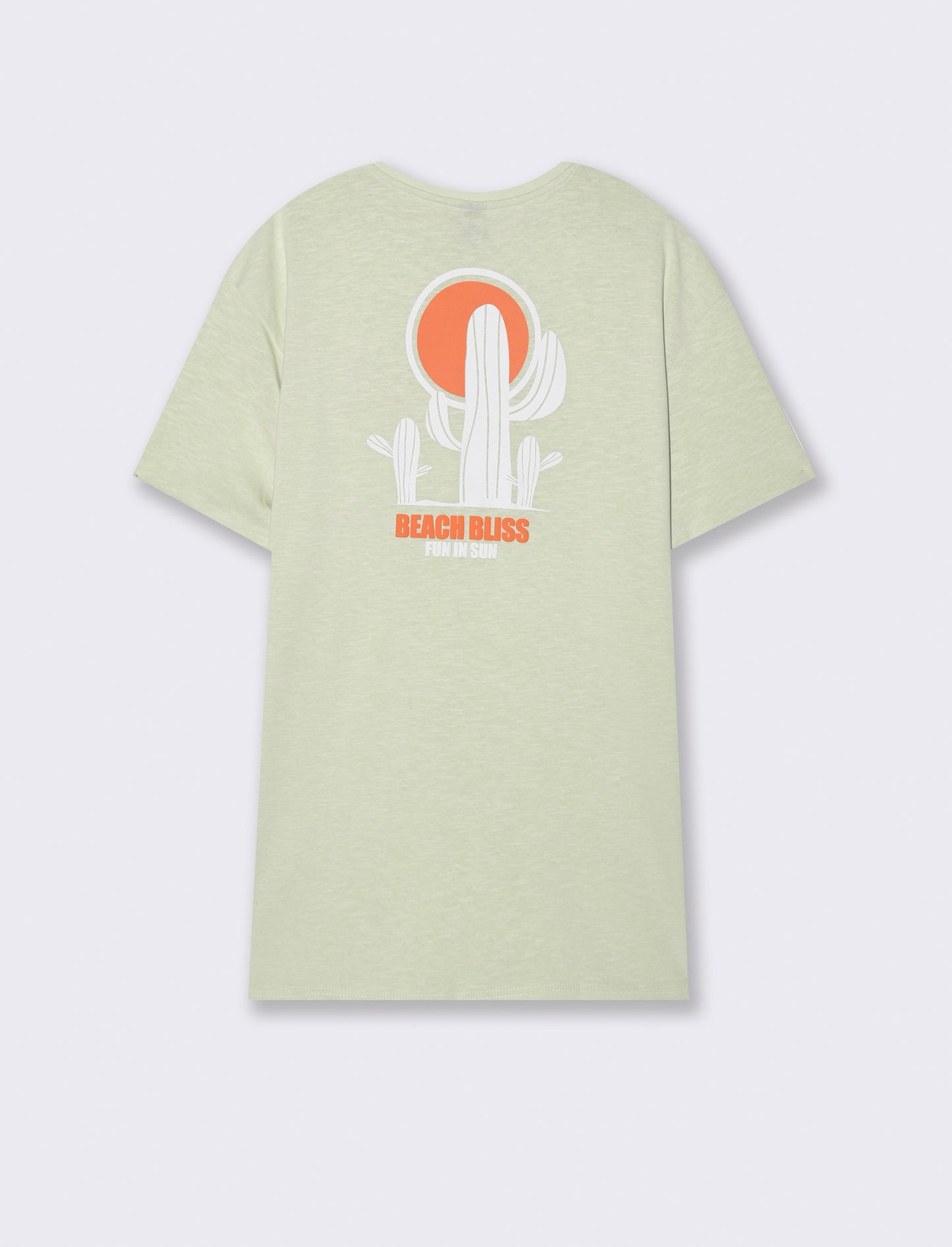 T-shirt effetto maglina con stampa puffy da uomo - Verde