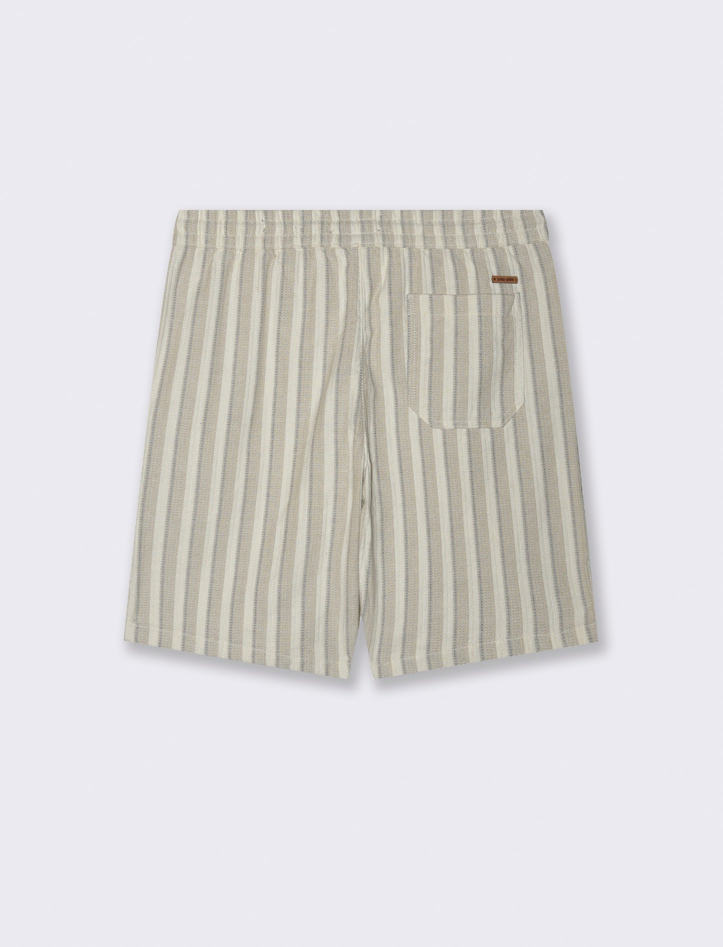Bermuda a righe effetto lino da uomo - Beige