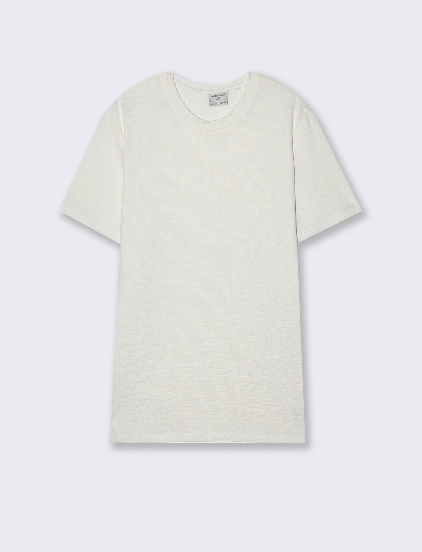 T-shirt effetto maglia jacquard da uomo - Bianco