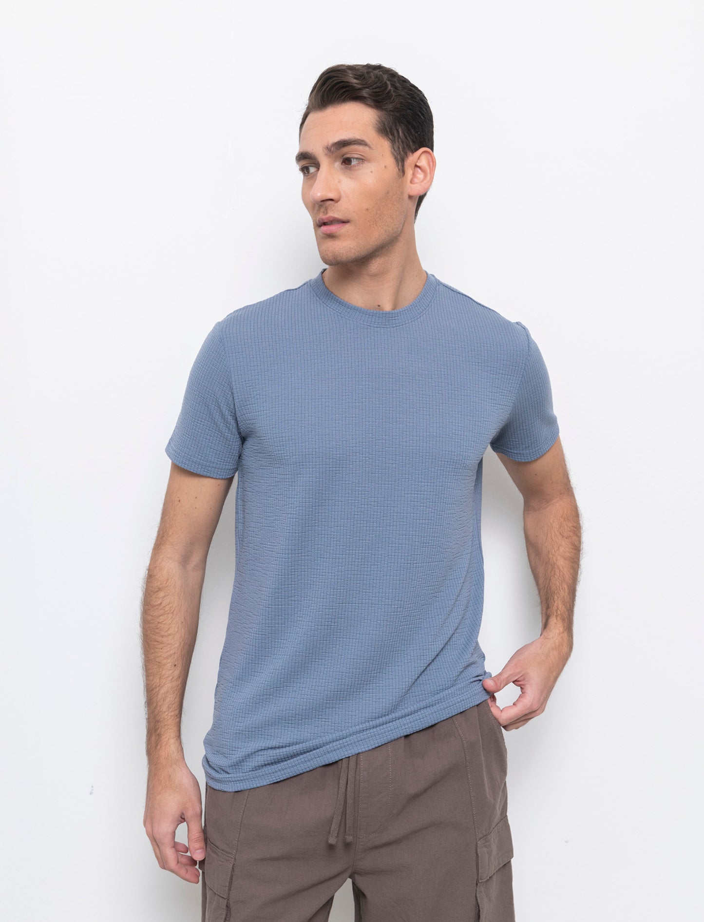 T-shirt effetto maglia jacquard da uomo - CARTA DA ZUCCHERO