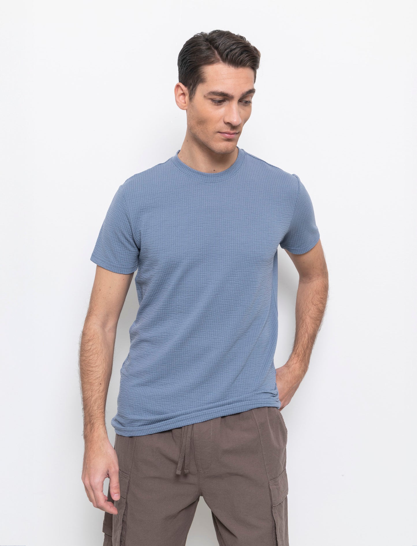T-shirt effetto maglia jacquard da uomo - CARTA DA ZUCCHERO