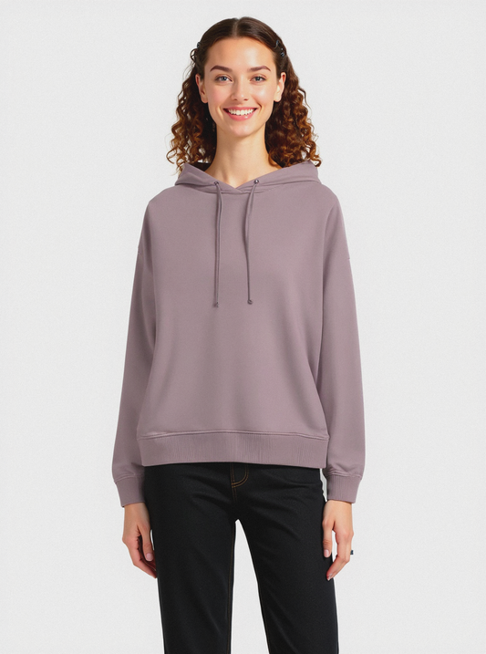 FELPA CON CAPPUCCIO - Viola glicine