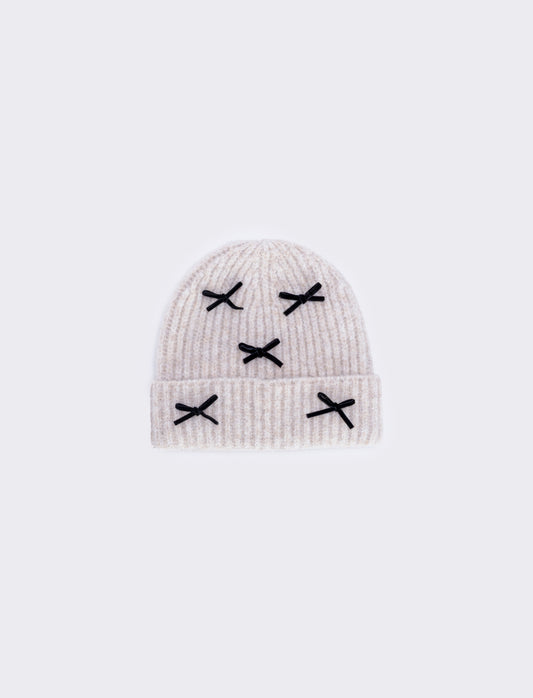 Cappello con fiocchetti da bambina - Grigio