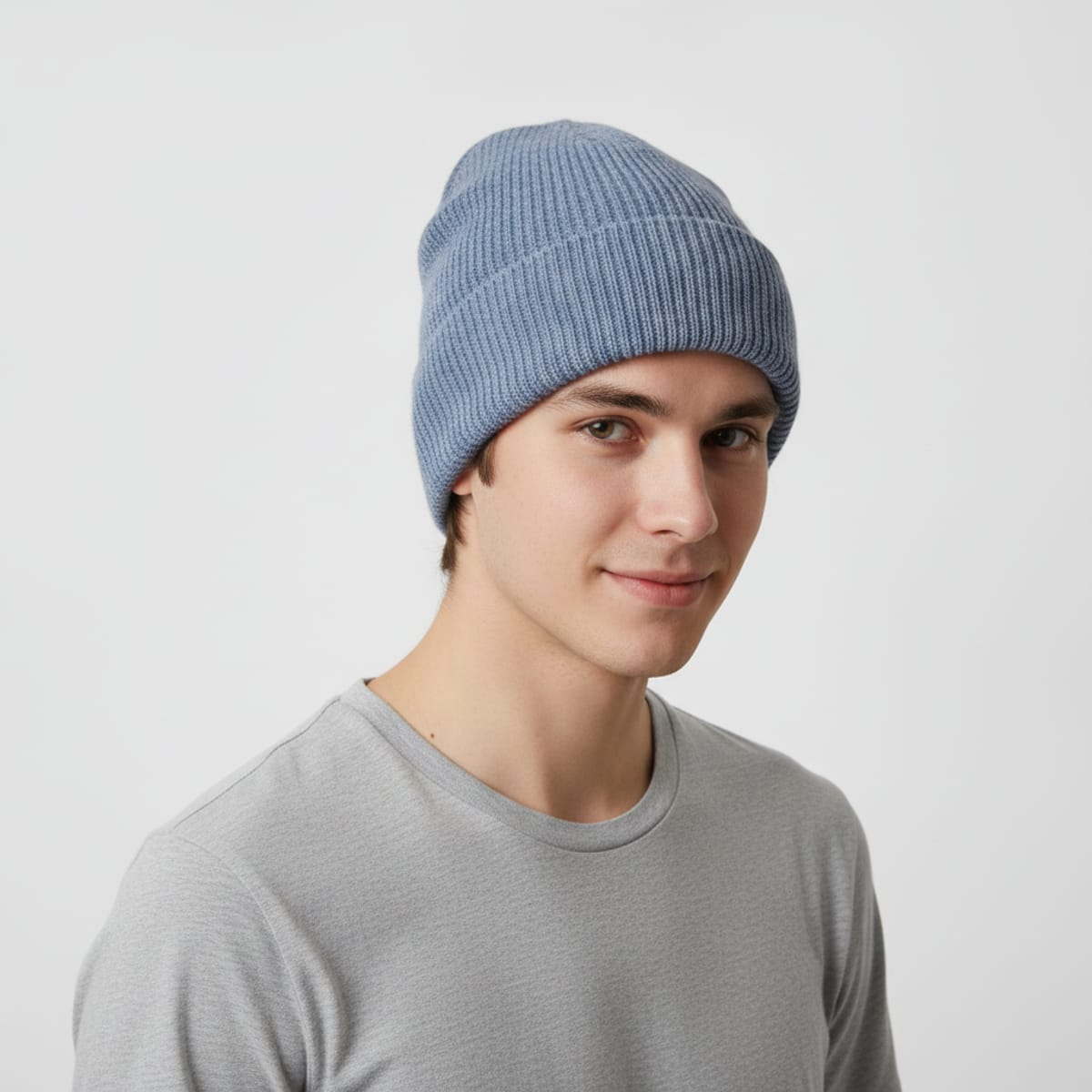 Cappello bambino con risvolto delavè - Blu