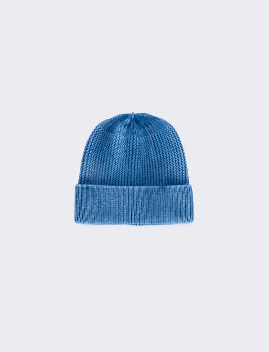 Cappello bambino con risvolto delavè - Blu