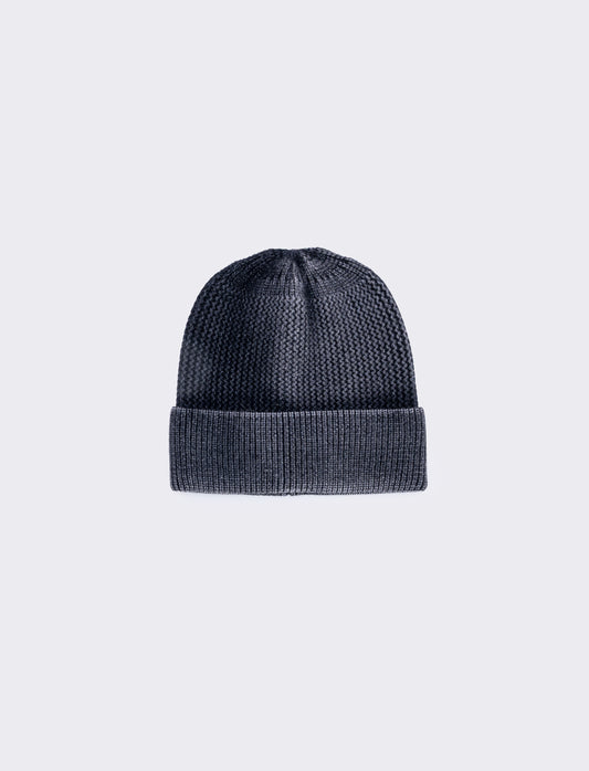 Cappello bambino con risvolto delavè - Nero