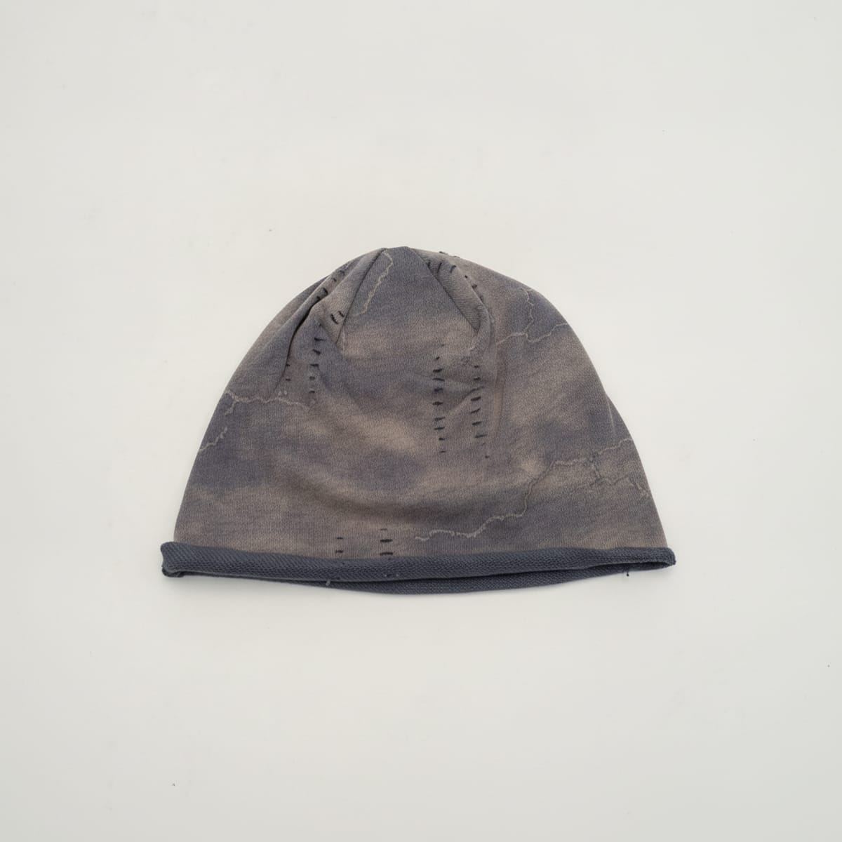 Star-Patterned Melange Beanie - Blue