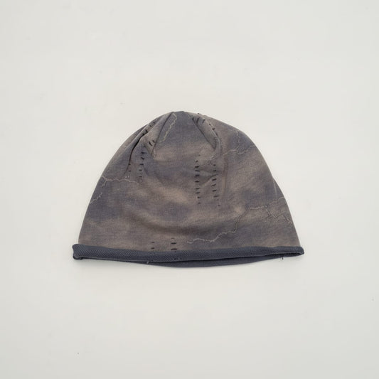 Star-Patterned Melange Beanie - Blue