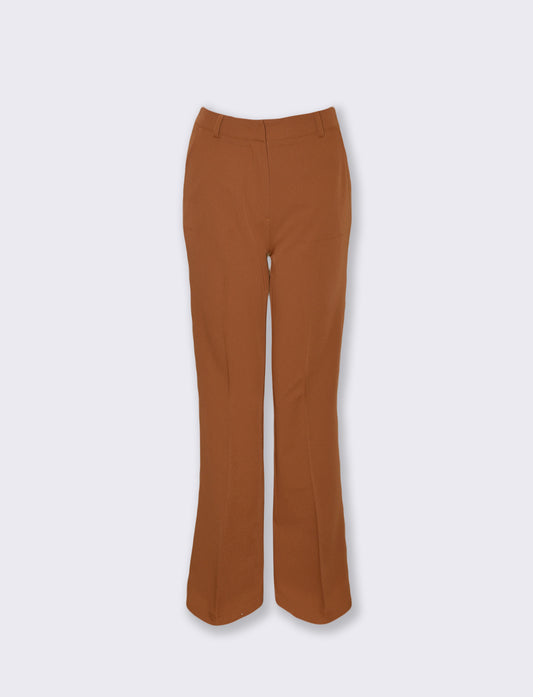 Pantaloni dritti classici con tasche - Cacao