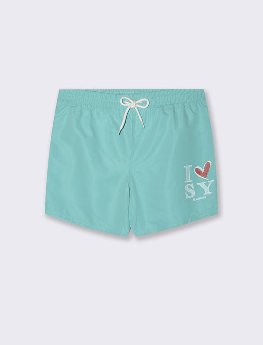 Men's Regular Fit Microfiber Swim Shorts Sweet Years - Green