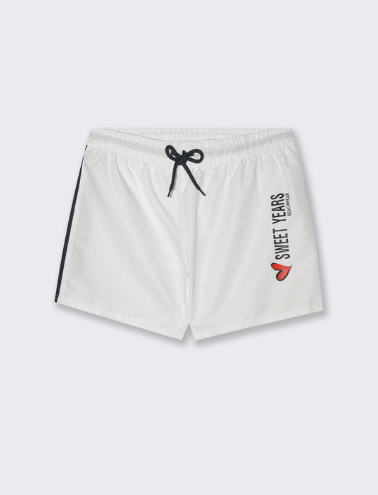 Costume da mare con stampa Sweet Years da uomo - Bianco
