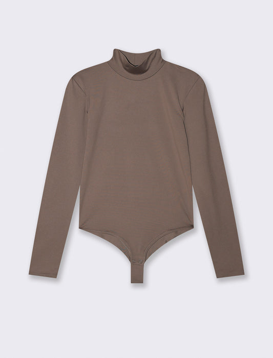 BODY CON SPALLINE - Grigio tortora