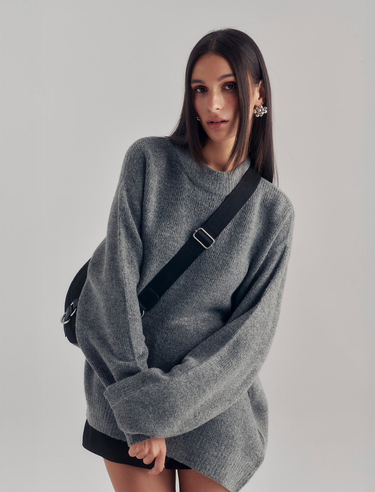 MAXIPULLOVER - Grigio mel.