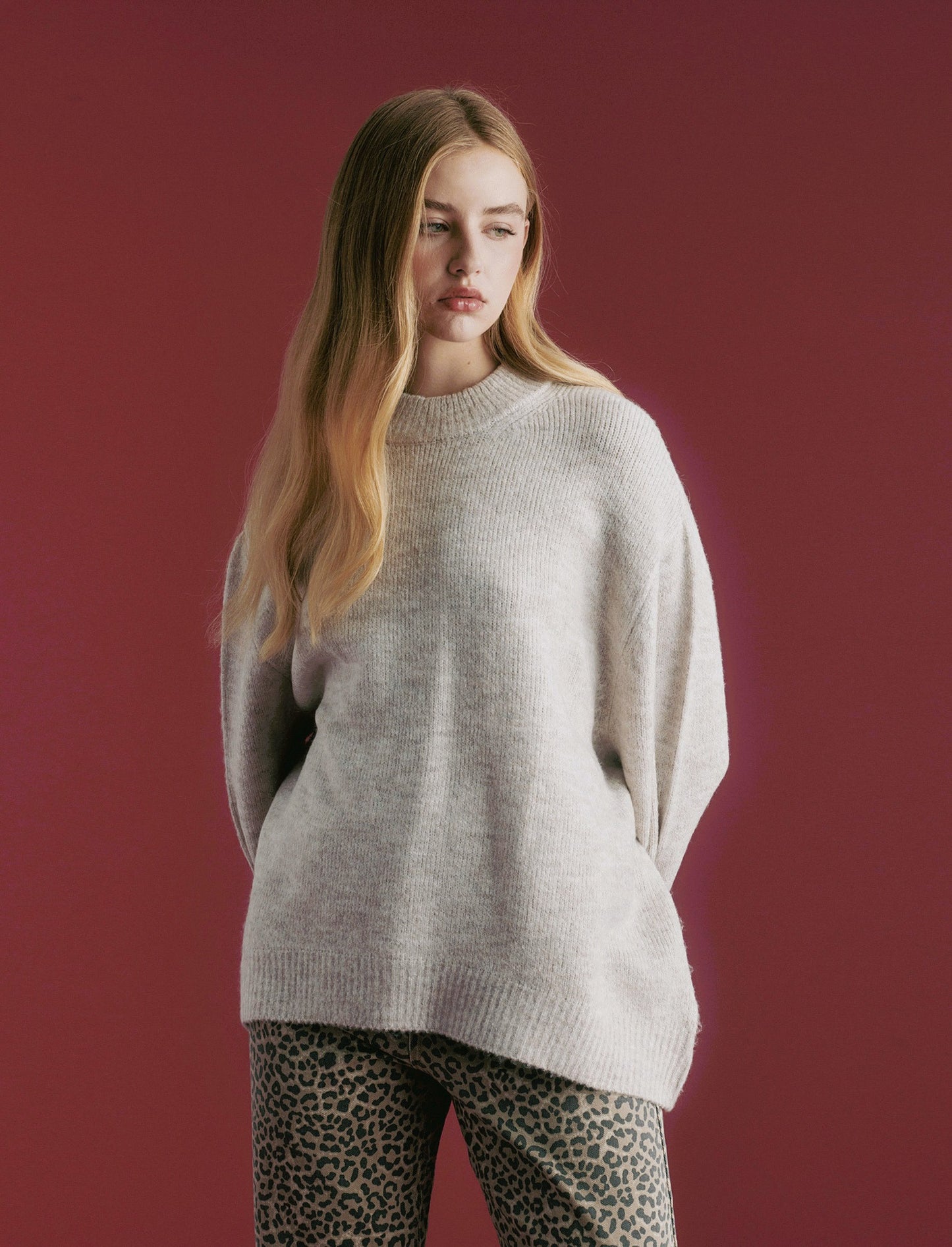 MAXIPULLOVER - Beige grano