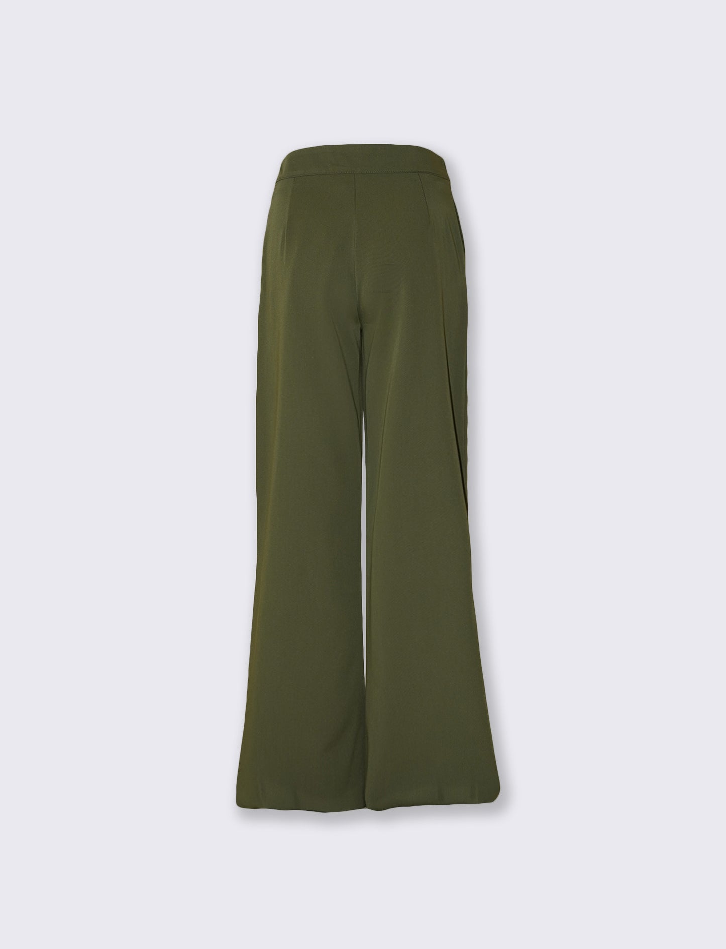 Pantaloni Palazzo con Bottoni in Vita - militare
