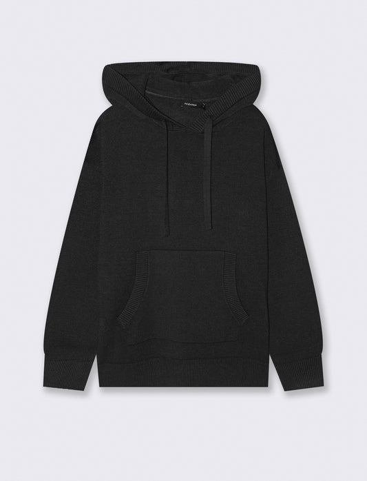 PULLOVER CON CAPPUCCIO - Nero