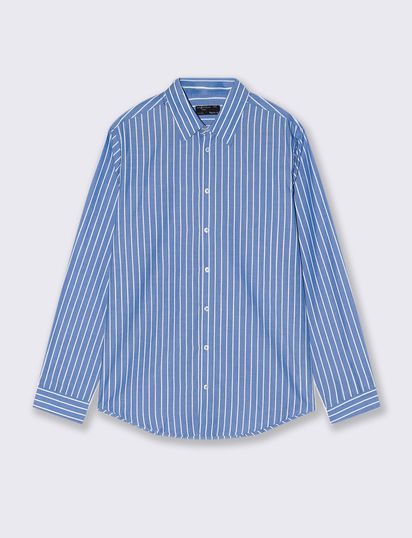 CAMICIA FANTASIA A RIGHE - Celeste