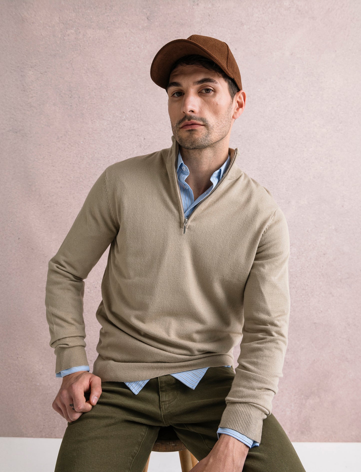 CAMICIA FANTASIA A RIGHE - Azzurro