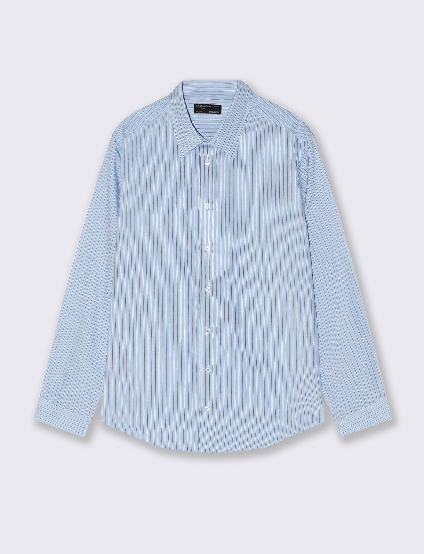 CAMICIA FANTASIA A RIGHE - Azzurro