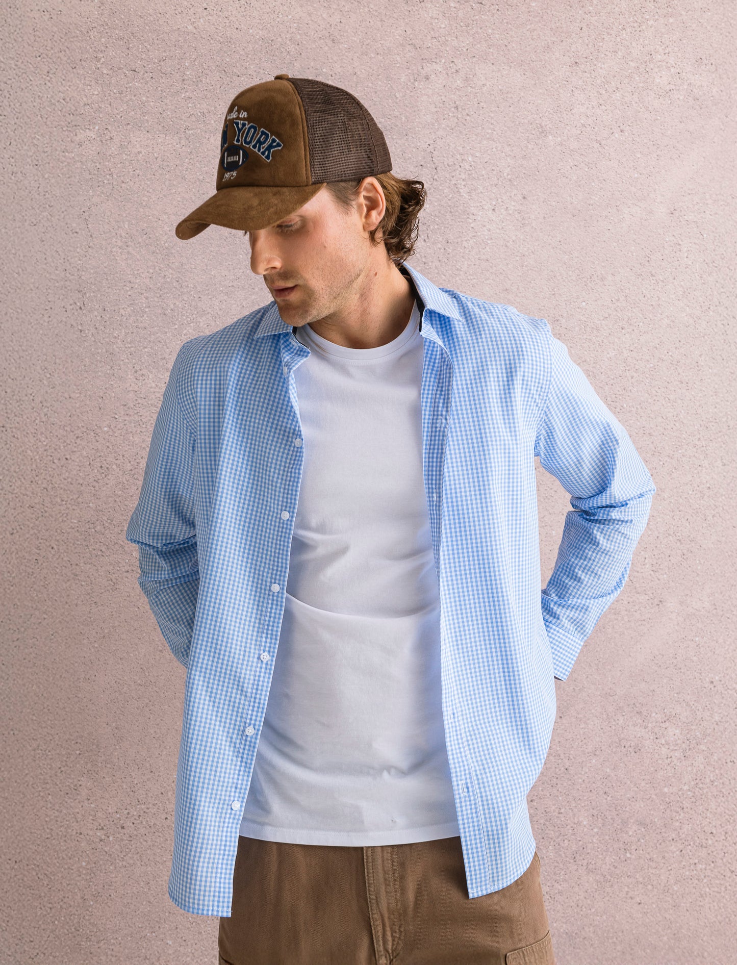 CAMICIA BASIC REGULAR FIT EASY IRON - Celeste