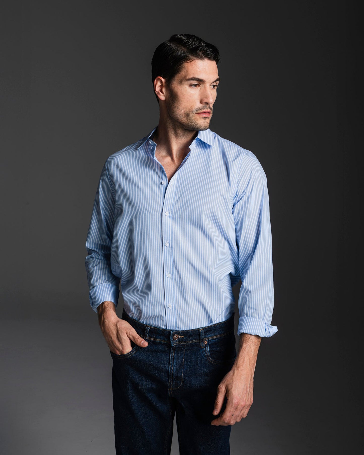 CAMICIA BASIC REGULAR FIT EASY IRON - Azzurro