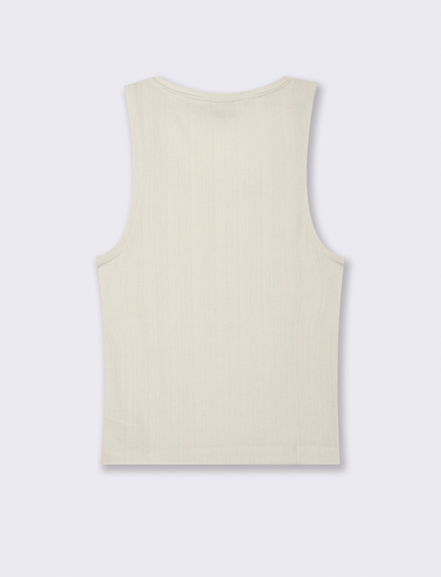 Canotta in tessuto a coste effetto maglia da uomo - Beige ecru