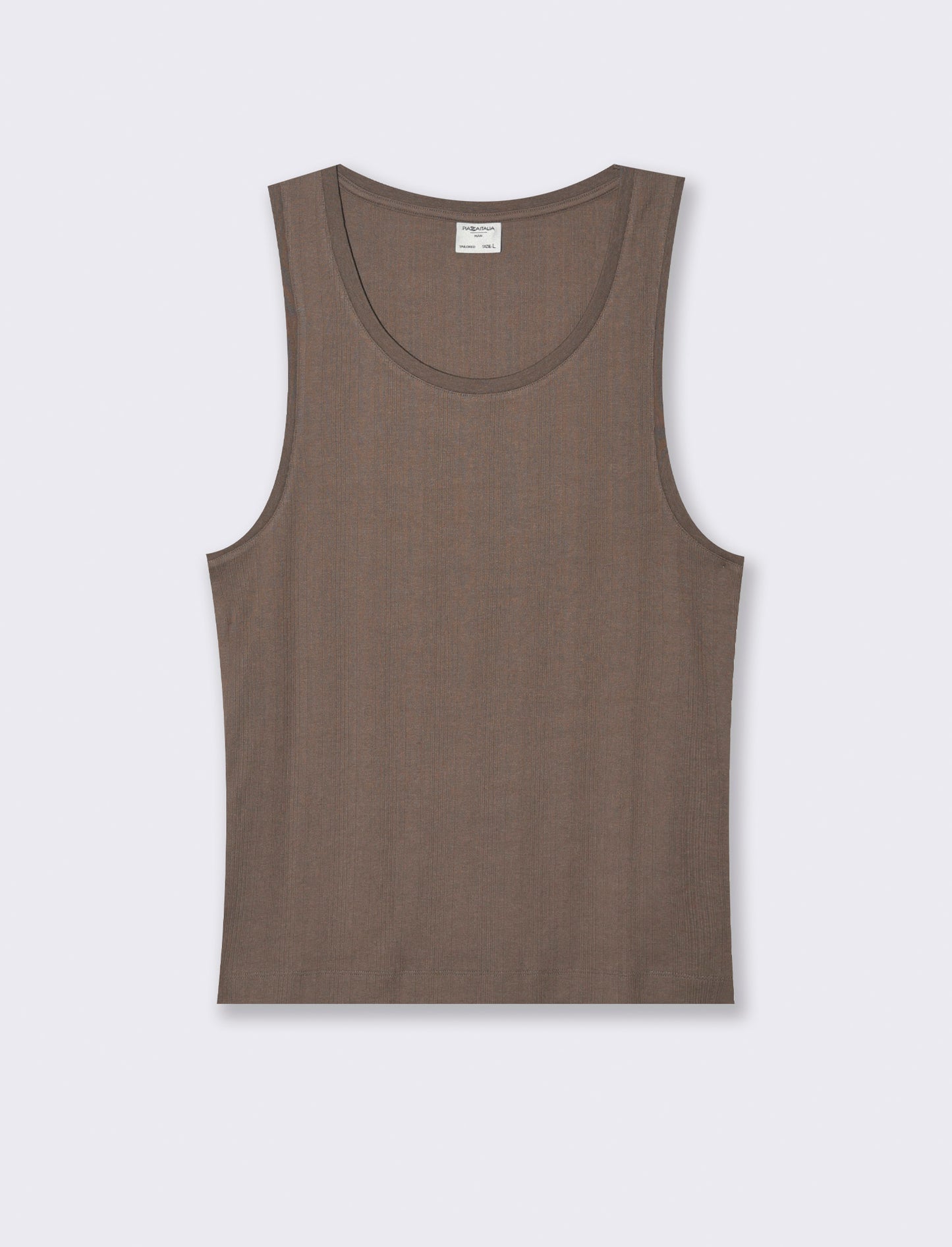 Canotta in tessuto a coste effetto maglia da uomo - Grigio fango
