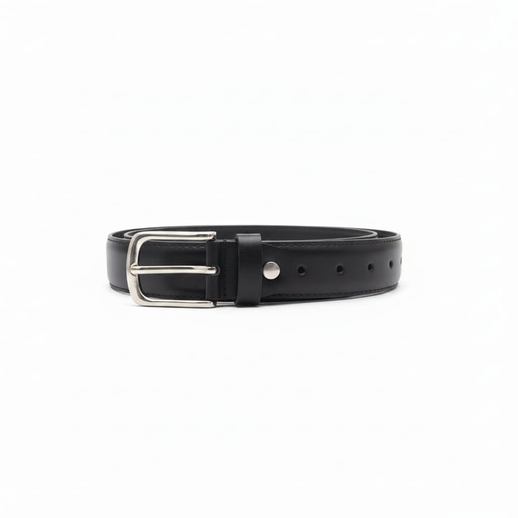 Cintura satinata con cucitura elegante - Nero